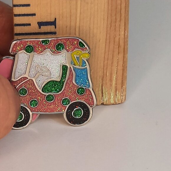 Navika USA Pink Golf Cart Ball Marker with Hat Clip Glitzy Sparkle Cute! EUC - Picture 2 of 3